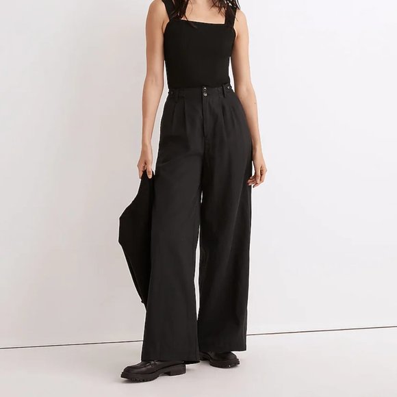 Madewell Pants - Madewell The Petite Harlow Wide-Leg Pants Black Size 10P NWT